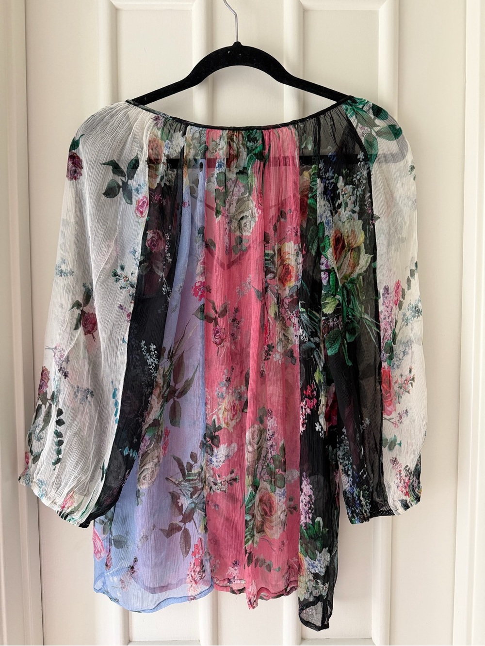 Johnny Was Sheer Floral Blouse- Jade Collection - Picture 2 of 6